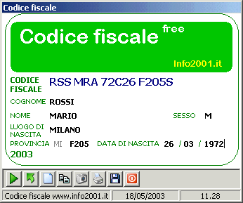 Codice Fiscale Screenshot